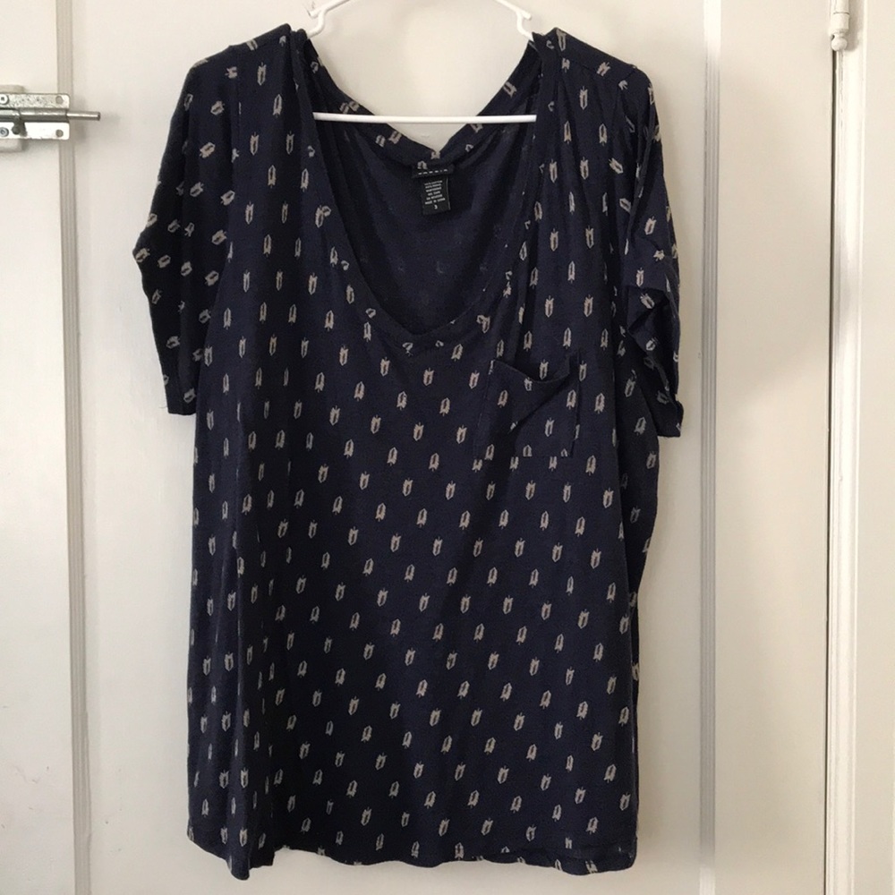 Dark Blue Feather shirt